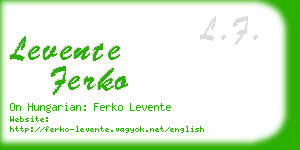 levente ferko business card